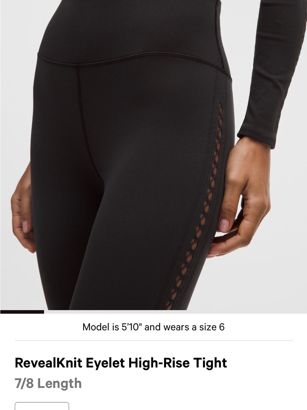 lululemon athletica RevealKnit Eyelet High-Rise Tight – Black